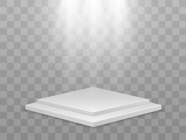 Ilustración vectorial realista de una plataforma 3D. Un lugar para establecer algo.