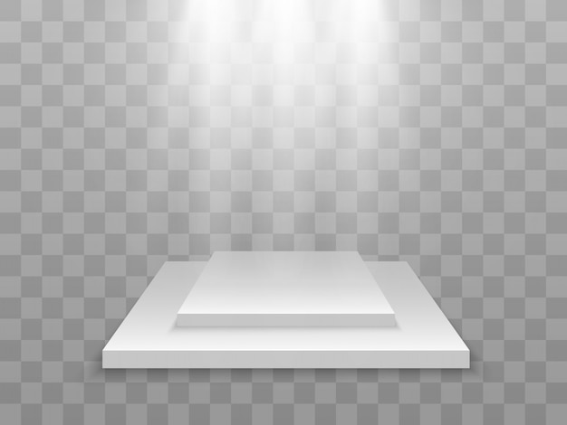 Ilustración vectorial realista de una plataforma 3D. Un lugar para establecer algo.