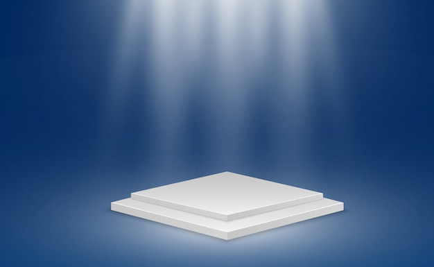Ilustración vectorial realista de una plataforma 3D. Un lugar para establecer algo.