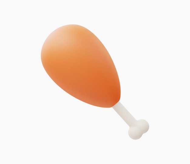 Ilustración vectorial realista de pollo frito en 3d