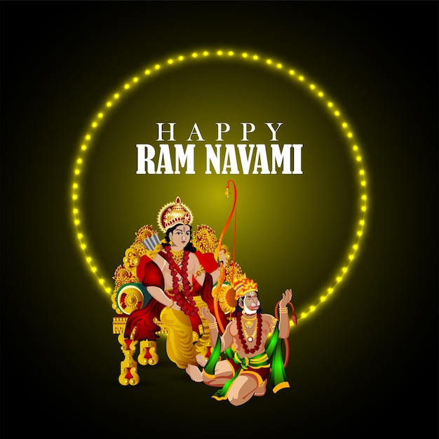 Ilustración vectorial realista de ram navami feliz