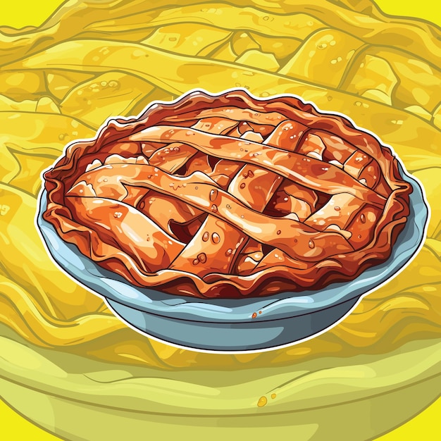 Vector ilustración vectorial realista de una tarta de manzana