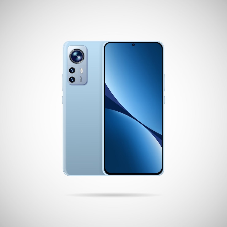 Vector ilustración vectorial realista. teléfono inteligente en la parte delantera y trasera.