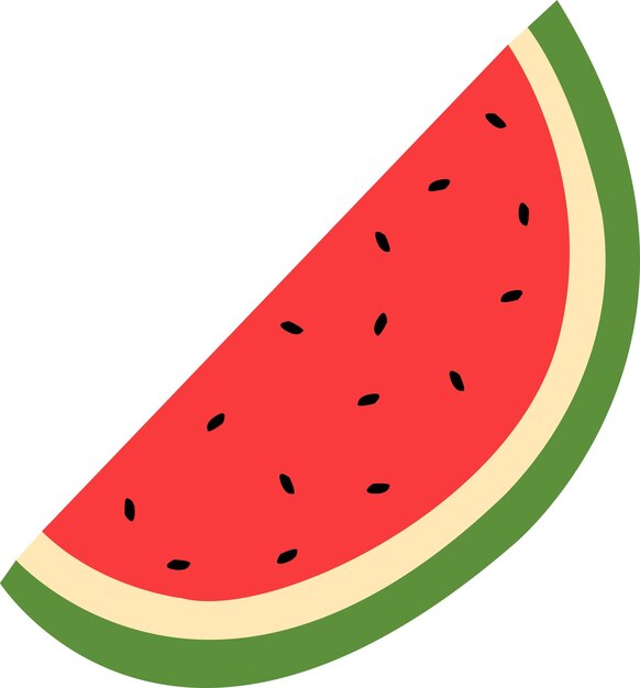 Ilustración vectorial de rebanadas de sandía roja de dibujos animados simples aisladas
