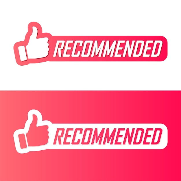 Ilustración vectorial recomendada con los pulgares hacia arriba Elemento de un banner web moderno