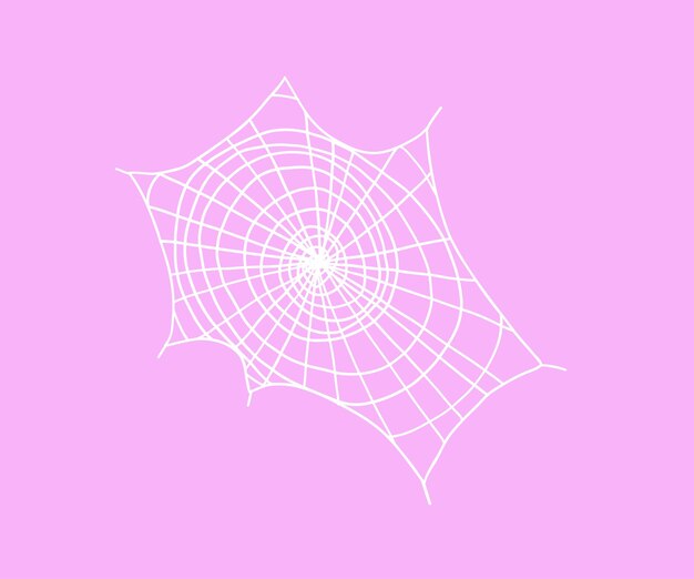 Ilustración vectorial de la red de araña dibujada a mano en estilo plano