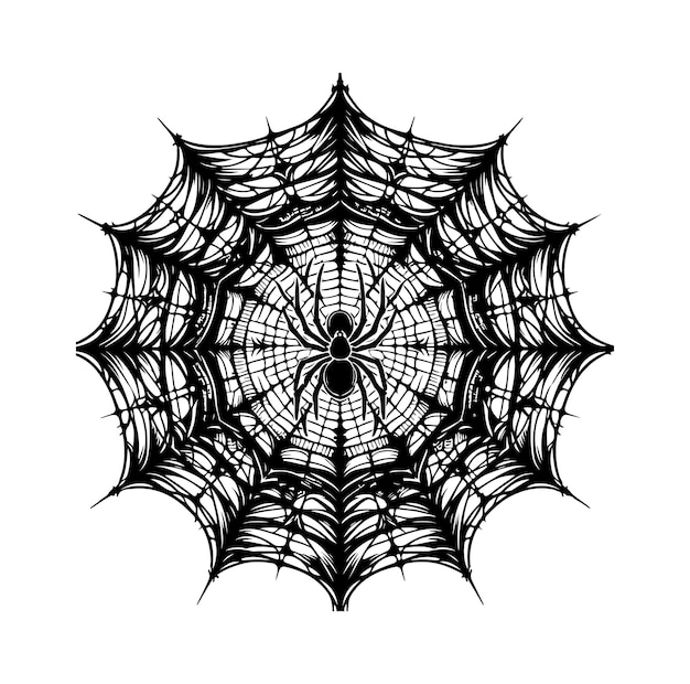 Ilustración vectorial de la red de araña
