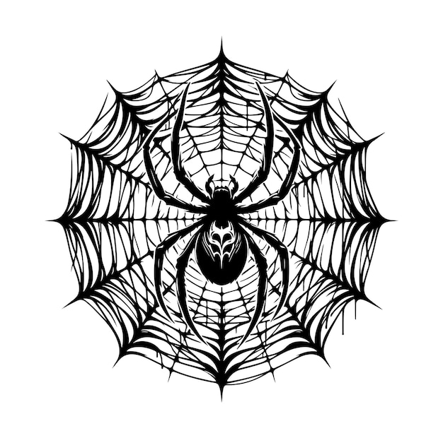 Ilustración vectorial de la red de araña