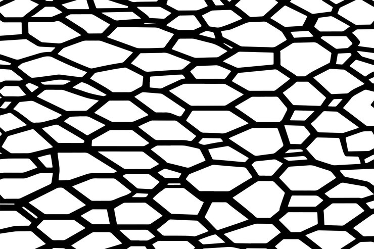Vector ilustración vectorial de una red delineada en negro con una apariencia texturizada aislada en un blanco