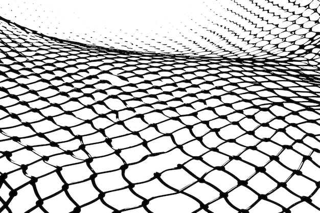 Ilustración vectorial de una red delineada en negro con una apariencia texturizada aislada en un blanco