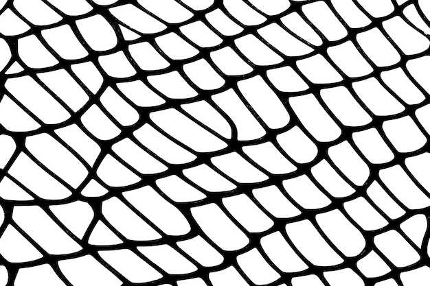 Ilustración vectorial de una red delineada en negro con una apariencia texturizada aislada en un blanco
