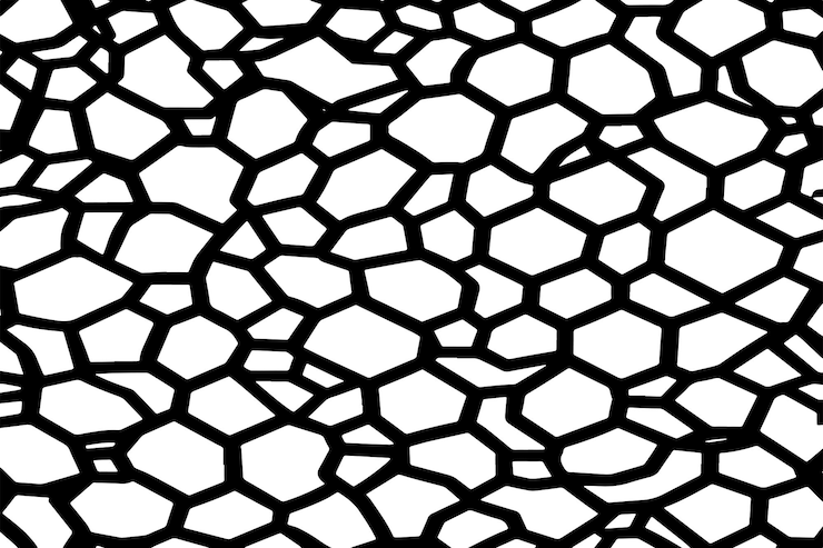 Vector ilustración vectorial de una red delineada en negro con una apariencia texturizada aislada en un blanco