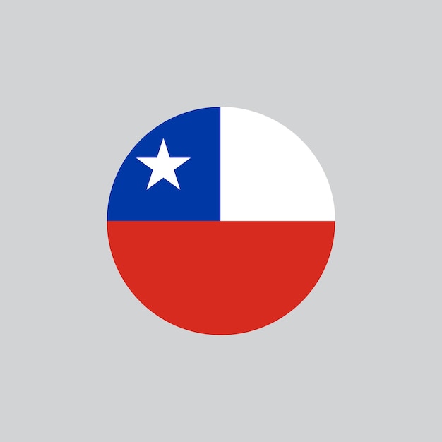 Ilustración vectorial redonda del emblema de la bandera de Chile