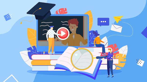 Ilustración vectorial relacionada con la educación