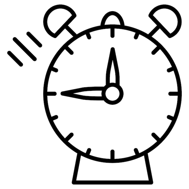 Ilustración vectorial del reloj de alarma