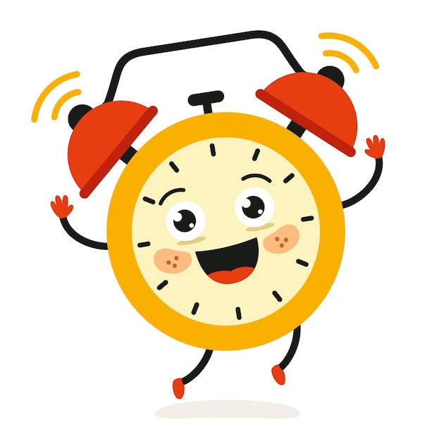 Vector ilustración vectorial de reloj de dibujos animados