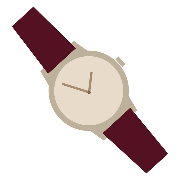 Ilustración vectorial de un reloj de mano aislado en el icono de fondo blanco Reloj de muñeca