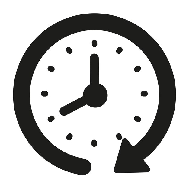 Vector ilustración vectorial de un reloj sobre un fondo transparente