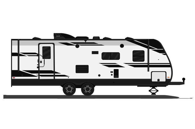 Vector ilustración vectorial del remolque de autocaravana para acampar eps