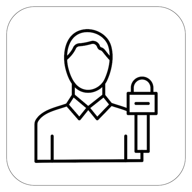 Ilustración vectorial del reportero