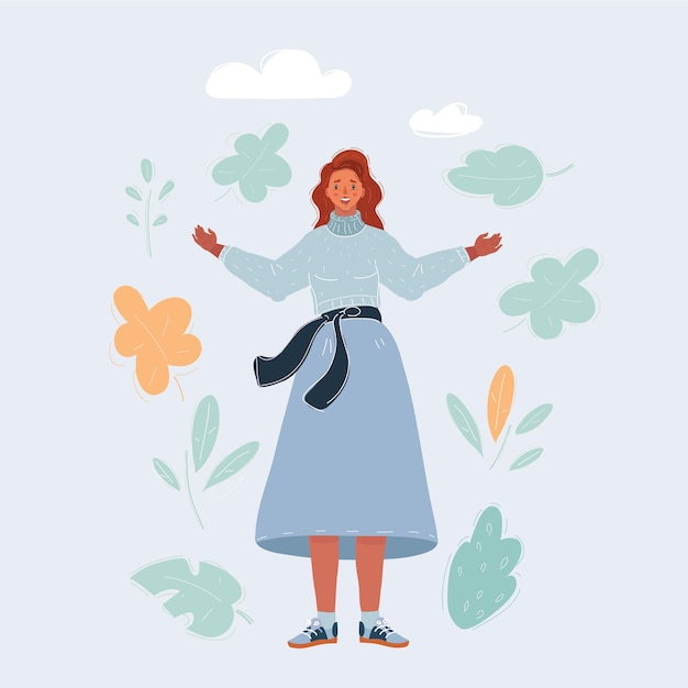 Ilustración vectorial de retrato en primer plano de una mujer de negocios profesional sonriendo al aire libre