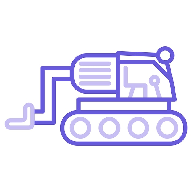 Ilustración vectorial de la retroexcavadora