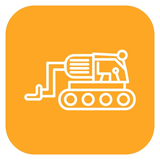 Ilustración vectorial de la retroexcavadora