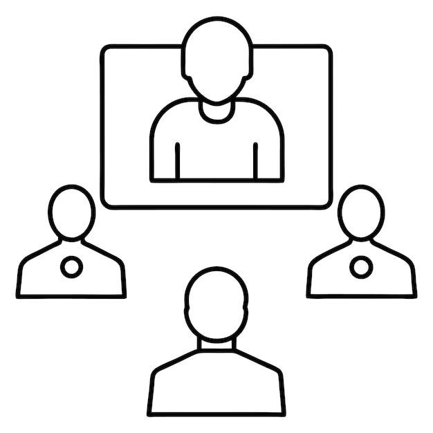 Ilustración vectorial de reuniones virtuales Diseño moderno de comunicación empresarial para la colaboración en línea