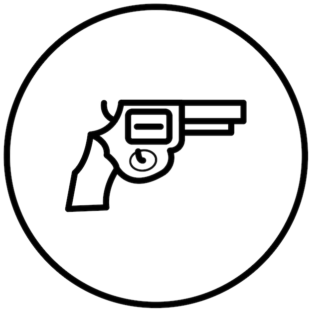Ilustración vectorial del revólver