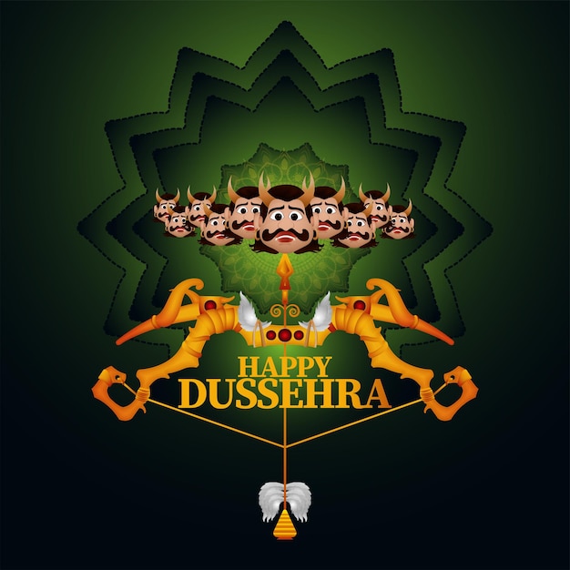 Vector ilustración vectorial del rey ravan para feliz dussehra