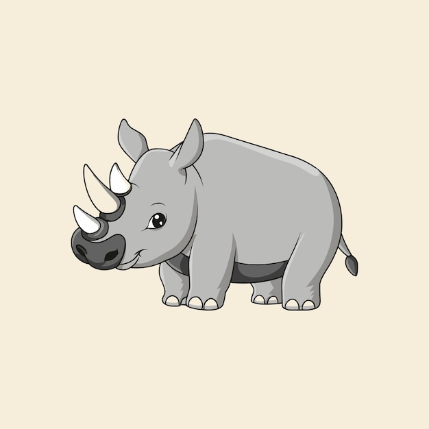 Vector ilustración vectorial de rinoceronte un animal lindo rinocerontes