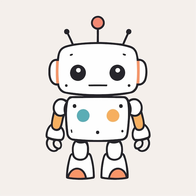 Vector ilustración vectorial de un robot lindo para libros de cuentos para niños