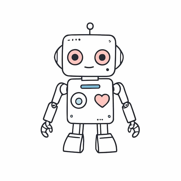 Ilustración vectorial de un robot lindo para niños