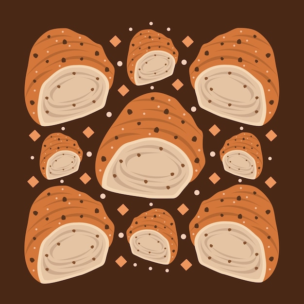 Ilustración vectorial de rodajas de pastel de grasa