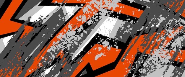 Ilustración vectorial roja, blanca y gris gris estandarte abstracto estilo deportivo de velocidad con rayas geométricas estandarte gráfico abstracto diseño de kit de estandarte de carreras para vehículos de carreras de carreras, aventuras de rally y librea