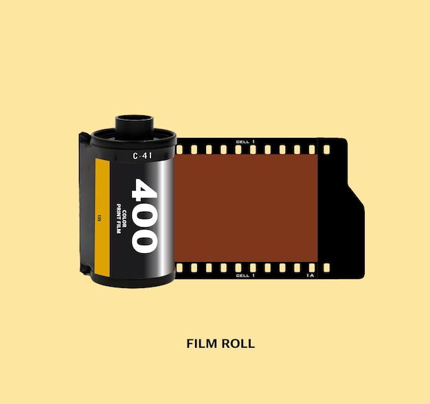 Vector ilustración vectorial del rollo del filtro de película