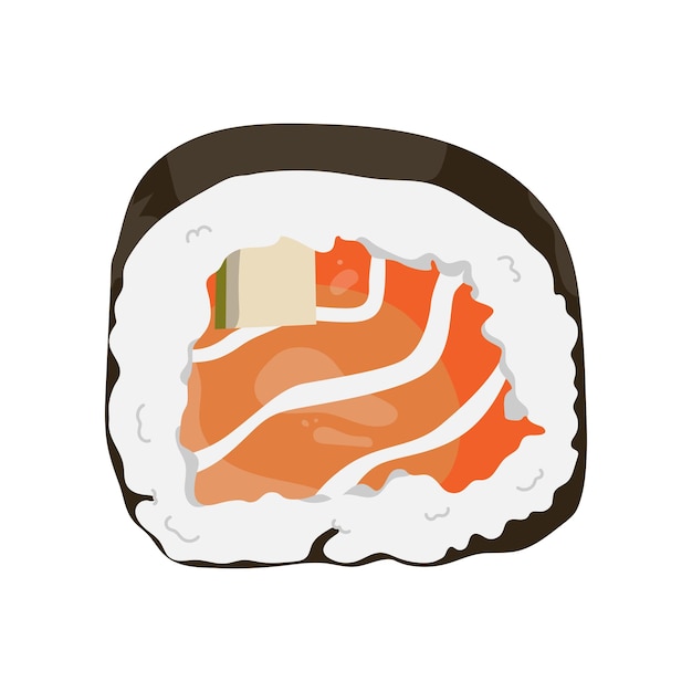 Ilustración vectorial del rollo de sushi nigiri