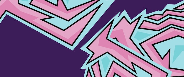Ilustración vectorial rosa azul y púrpura estandarte abstracto estilo deportivo de velocidad con geometría diseño de estandarte de carreras de rayas gráficas abstractas para vehículos de carreras, carreras de rally, aventura y librea