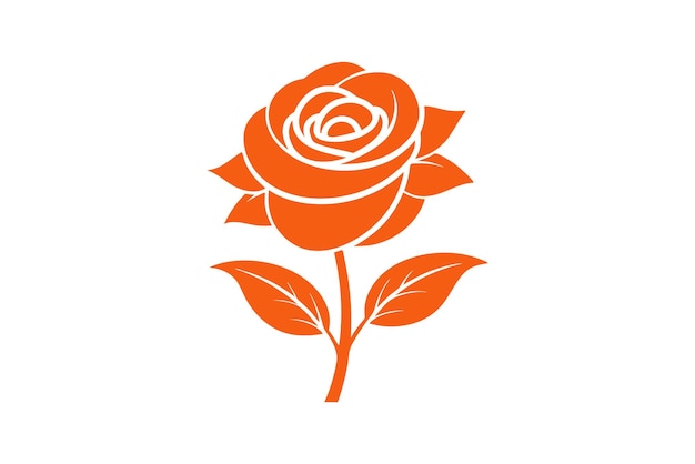 Ilustración vectorial de rosa naranja Flor floral elegante aislada en fondo blanco para Romanti
