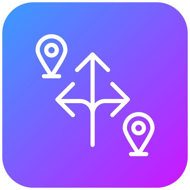 Ilustración vectorial de la ruta del mapa