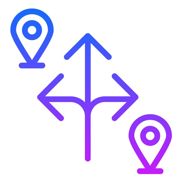 Ilustración vectorial de la ruta del mapa