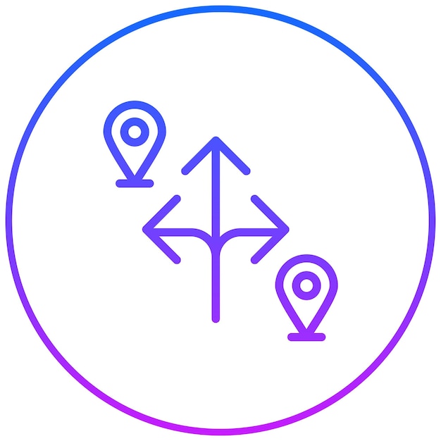 Ilustración vectorial de la ruta del mapa