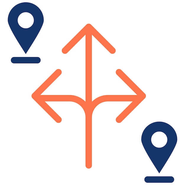 Ilustración vectorial de la ruta del mapa