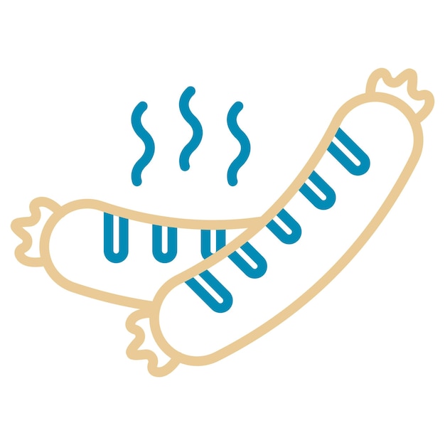 Ilustración vectorial de las salchichas