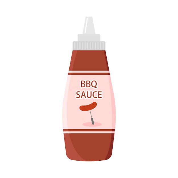 Vector ilustración vectorial de la salsa de barbacoa la salsa de barbecue se puede añadir a las carnes y las comidas