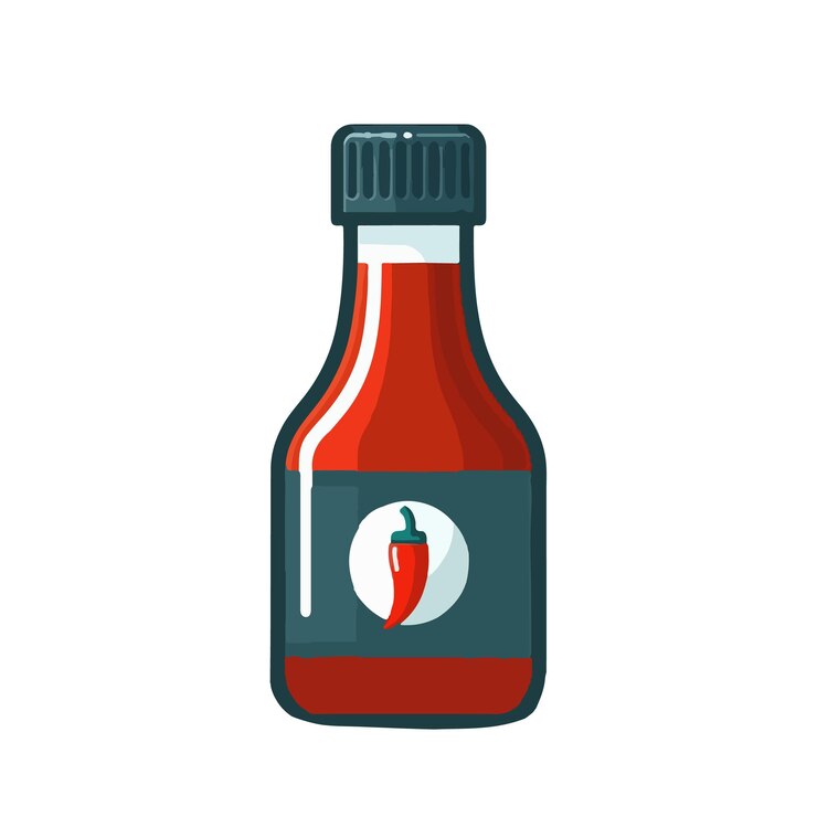 Vector ilustración vectorial de la salsa de botella de pimienta