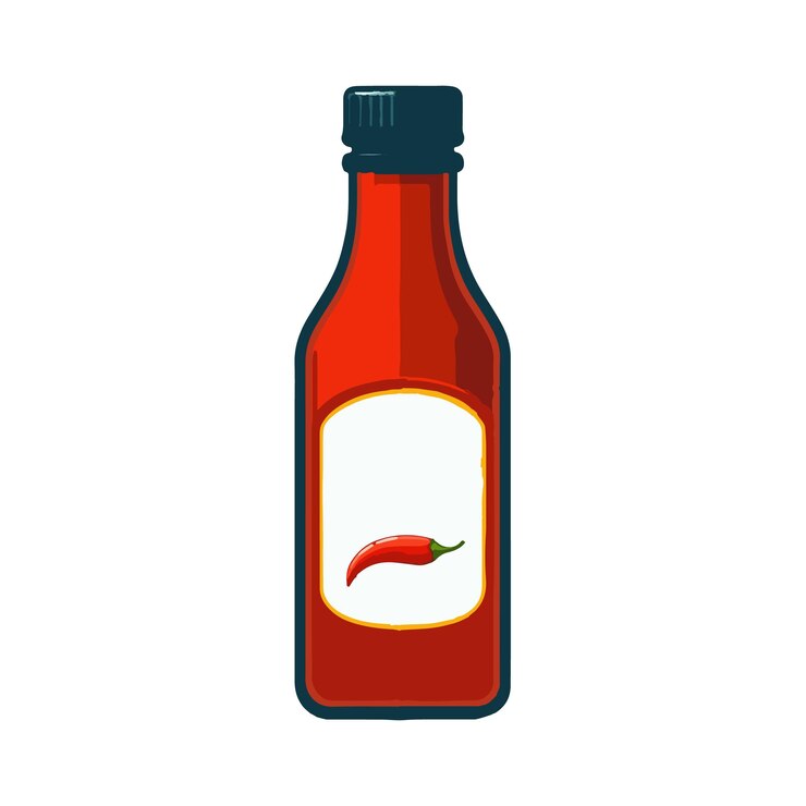 Vector ilustración vectorial de la salsa de botella de pimienta