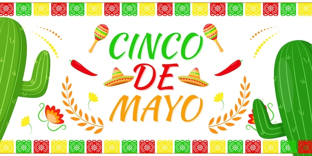 Ilustración vectorial del saludo del Cinco de Mayo