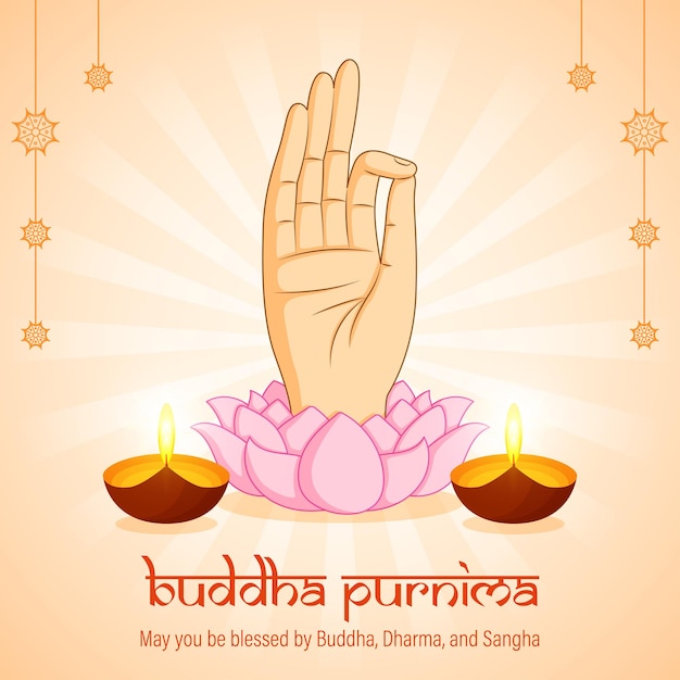 Ilustración vectorial para el saludo del día de Buda Purnima Vesak