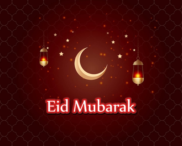 Ilustración vectorial del saludo de Eid Mubarak